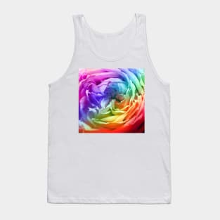 Rainbow Rose Flower Petal Pattern Tank Top